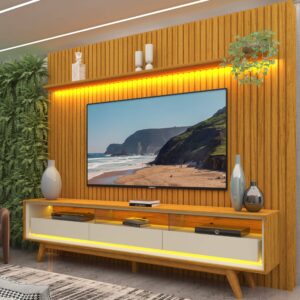 PAINEL RIPADO 2,30M COM LED + RACK  2,12M COM LED E COM PES (REF.:9189 E 9191)